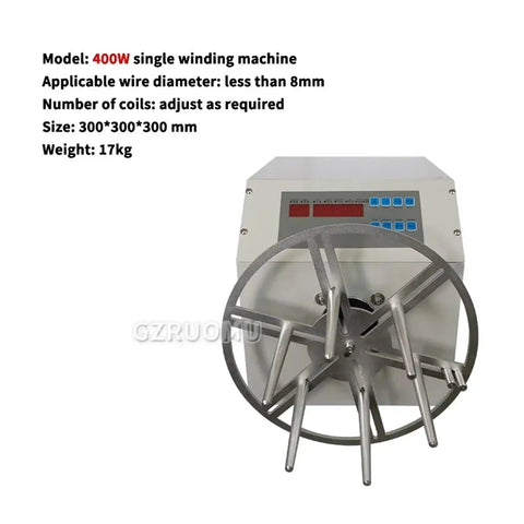 Semi Automatic Cable Winding Reel Straight Up Hassle Free Cord Organizer For Usb And Power Lines Up To Eight Mm Thick, 400W winding machine.
