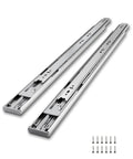 Heavy Duty Soft Close Drawer Slides 22 Inch Side Mount Pair Built Like A Tank For Kitchen Cabinets featuring tracks and screws.