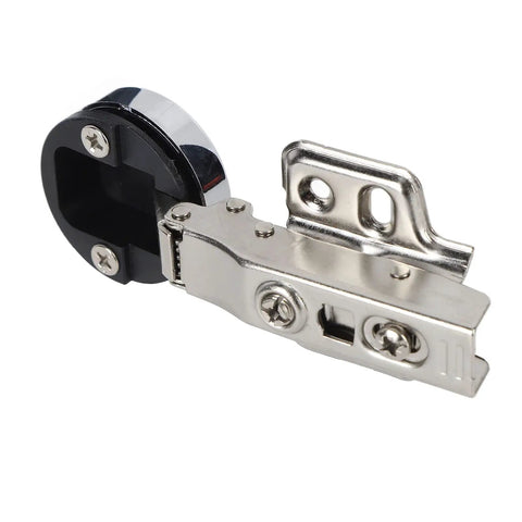Stainless Steel 201 Glass Door Damping Hinge With Hydraulic Soft Close System For Cabinets And Bookcases, 35mm Cup, Straight Arm