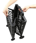 Hands folding the Pack-N-Roll Mesh Portable Tools Carrier 55 lb Load, Folding Cart With Telescoping Handle for compact storage.