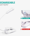 Warm 3000K LED Rechargeable Clip On Reading Light For Bed Car And Travel Ultra Lightweight 2.1 Oz Eye Friendly, charging indicator