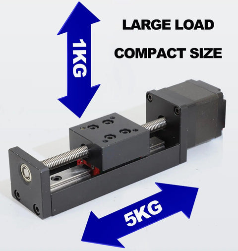 Premium 50mm Mini Linear Stage Actuator with 28 by 30 Stepper Motor and T Threaded Lead Screw Rod with 5kg load capacity.