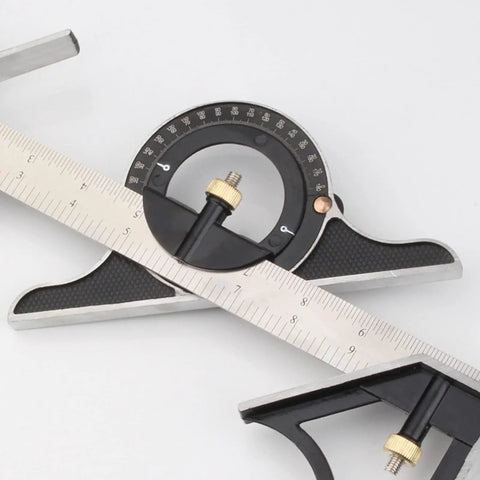 300mm Adjustable Sliding Protractor Ruler In Stainless Steel For Precision Carpentry And Drafting with Easy Read Measurements