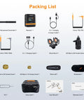 VM40 Your Go-To Dual-Mode Shotgun Microphone with Wired and Wireless Modes packing list, accessories, and components displayed