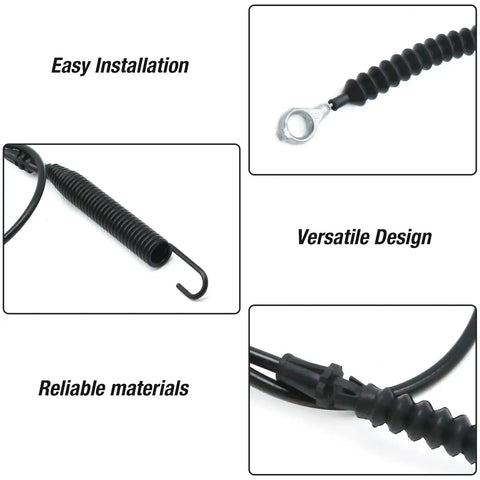 Close-up of Deck Engagement Cable Kit Replacement For Craftsman, Troy-Bilt, Huskee and MTD Lawn Tractors showcasing components and design.