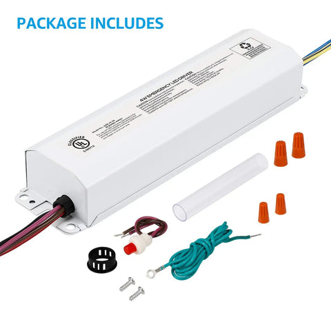 LED Emergency Driver 4W 120 to 277V AC Input With 3 to 60V DC Range For Recessed Downlights Panels and Troffers UL Listed Pack of 2 Easy Install