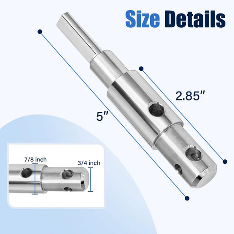 Two Stage Auger Adapter For Three Quarters Inch And Seven Eighths Inch Auger Shafts Alloy Steel Drill Attachment For One Half Inch Chuck