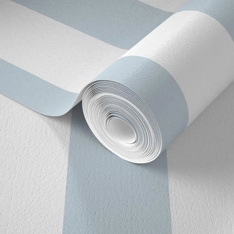 Top Tier Traditional Wallpaper With A Smooth Matte Linen Texture Pvc Free Paste To Paper Design, rolled blue and white striped wallpaper.