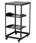 Rock Solid 20U Open Frame Network Rack Hella Sturdy Cold Rolled Steel Server Cabinet With Super Adjustable Depth Between 22 And 40 Inches on wheels