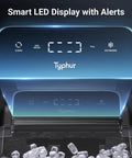 Close-up of LED display on Fast Nugget Ice Maker Countertop With Self Cleaning Pump Chewable Pebble Ice Machine