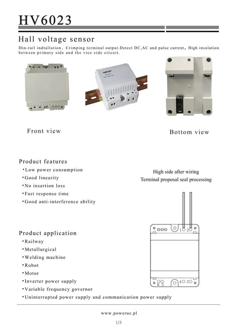 Heavy Duty High Voltage Detection Sensor Module Made For Real Deal Gearheads And Tech Wizards Probing 50V To 500V Circuits With Spot On 5V Signal Output Daily, showing front and bottom views.