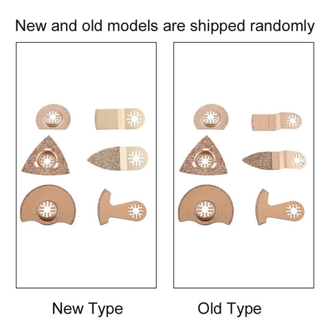 Comparison of new and old Oscillating Multi Tool Blades Set For Quick Install, Universal Accessory Kit.