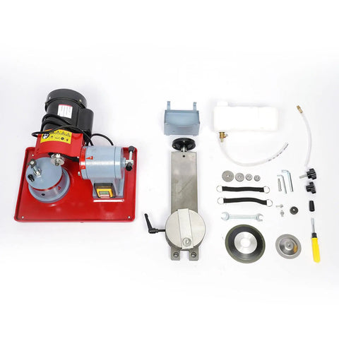 Heavy Duty Saw Blade Sharpener With Blazing Diamond Grinding Wheel handling wood aluminum plastic and garage mods with tools.