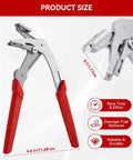 No Fuss Heavy Duty Car Clip Pliers Panel Clip Removal Tool For Auto Fastener and Plastic Rivet Extraction, 6.6in steel tool with red grips.