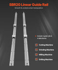 SBR20 1500mm Linear Guide Rail Kit With 4 SBR20UU Bearing Blocks For CNC Machines And Automated Equipment displayed vertically