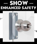 Heavy Duty Door Latch Guard Plates Two Pack Security Strike Plates Solid Carbon Steel Build Gray on mounted door knob