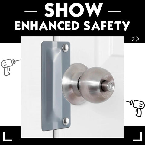 Heavy Duty Door Latch Guard Plates Two Pack Security Strike Plates Solid Carbon Steel Build Gray on mounted door knob