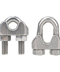 Stainless Steel Wire Rope Cable Clip Clamp M5 3 16th Inch Set Of 20 Durable Waterproof Fasteners, front and side view