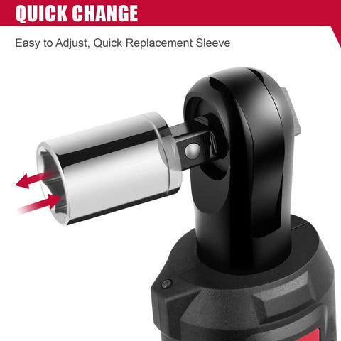 12 Volt Cordless Ratchet Wrench Set Three Eighths Inch Drive With Thirty Five Ft Lbs Torque And Two Hundred Thirty RPM Fast Charger And 2.0Ah Battery Quick Change Sleeve Feature