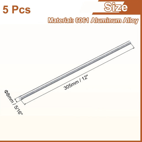 Five Pack Round Aluminum Rods Five Sixteenths Inch Diameter Twelve Inch Long 6061 Aluminum Bar Stock For Lathe Work And DIY Projects Built Tough For Industrial Grade Use