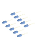 Blue Mounted Stone Point Grinding Abrasive Set, 10-Piece, displayed in an angled formation for rotary tool use
