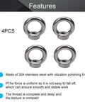 Heavy Duty M12 304 Stainless Steel Lifting Eye Nut Kit With Ring Eye Bolt For Rope Fittings Female Thread Round Eye Corrosion Resistant Pack Of 4, 4PCS shown