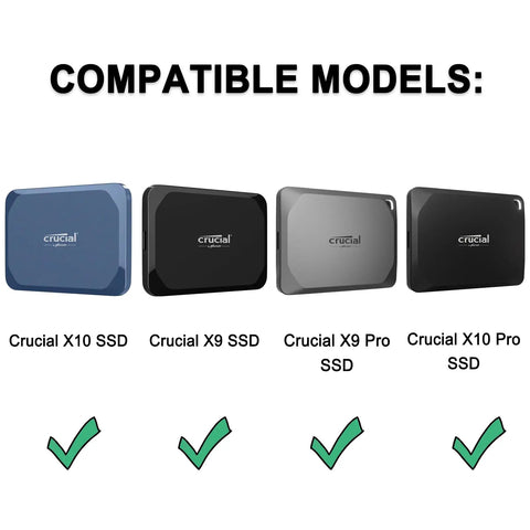 Hard Drive Carrying Case For Crucial X10 X10 Pro X9 X9 Pro Portable SSD 2TB 4TB 6TB 8TB EVA Shockproof Water Resistant