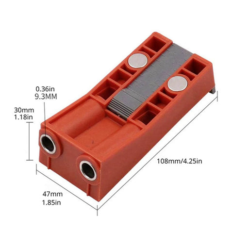 Oblique Hole Locator And Pocket Drill Positioner Jig With Magnetic Angle Guide For Carpentry, Adjustable For Board Thickness 0.5-1.5 Inches, Dope PA6 Nylon Build, Multi Gear Slot System, Compact Lightweight Woodworking Tool