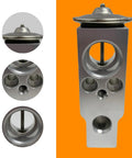 Heavy Duty Automotive AC Expansion Valve Metal Anti Wear For Car Air Conditioning System Replacement Part For Most Makes And Models Durable Metal Valve For Reliable Cooling Performance showing detailed ports and structure.
