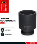 11mm Half Inch Drive 6 Point Metric Shallow Chrome Molybdenum Impact Socket Built For Heavy Duty Use With High Torque Grip And Black Phosphate Finish For Long Lasting Durability Ideal For Mechanics And DIY Pros