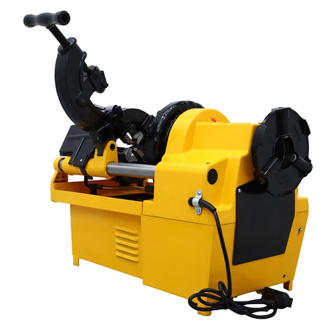 Beefed Up Electric Pipe Threader Machine With One Half To Two Inch NPT And BSPT Dies Heavy Duty 750W Workhorse for rapid threading.