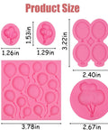 Balloon Silicone Molds Set Of 5 For Cake Decorating And Candy Making Hot Air Balloon Fondant Molds with dimensions in inches
