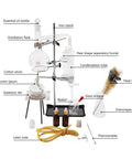 Five Hundred Milliliter Home Distillation Kit With Glass Steam Distillation Apparatus Flask For Essential Oil Extraction Chemistry Lab Glassware Set High Borosilicate Glass Durable And Stable DIY Friendly Knob Adjustable Design fully assembled showing components.