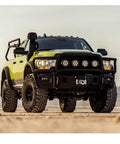 Lifted off-road truck with AEV Winch Hook Isolator Fairlead Protector Hook Stopper For Off Road Winching Reduces Rattle