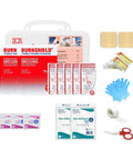 Grab And Go Burn Care Kit With All Natural Tea Tree Oil Gel And Dressing For Common Burns And Scalds, kit components shown