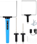 4-In-1 Hot Wire Foam Cutter Set for Arts and Crafts, blue electric styrofoam cutter with blades, wires, and pen holder