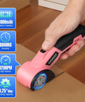 4.2V Cordless Electric Box Cutter And Scissors High Powered Battery Powered Rotary Blade Cutting Tool for cutting cardboard.