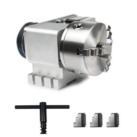 Beefy 130mm CNC Router Table Rotary 4th Axis Kit With 3 Jaw Chuck 4 To 1 Reducing Ratio Nema 34 Stepper Motor High Precision Dividing Head Box.