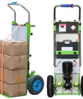 Heavy Duty Electric Stair Climbing Hand Truck Folding Sack Cart With Removable Battery For Moving Furniture Heavy Loads Up To 400kg, showing boxes and motor.