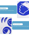 Hard Hat Safety Stickers for the job site self adhesive warning decals for machinery and construction, blue icon, high visibility