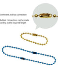 50 Pcs 4 Inch Ball Beads Chain With Connectors For DIY Hanging Decoration And Craft Projects Dog Tag Keychains In Gold Finish shown with fast connection feature