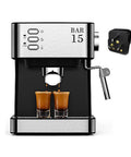 All In One Espresso Machine With Milk Frother Steam Wand And Semi Auto Pump, Compact Coffee Maker, double shot espresso