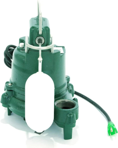 Heavy Duty Automatic Submersible Sump Pump 3 10 Hp 115 Volt for no sweat dewatering, featuring a float and discharge pipe.