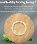 Solid Wood Lazy Susan Turntable For Dining Table And Kitchen Countertop Storage Round Rotating Serving Plate Multiple Size Options