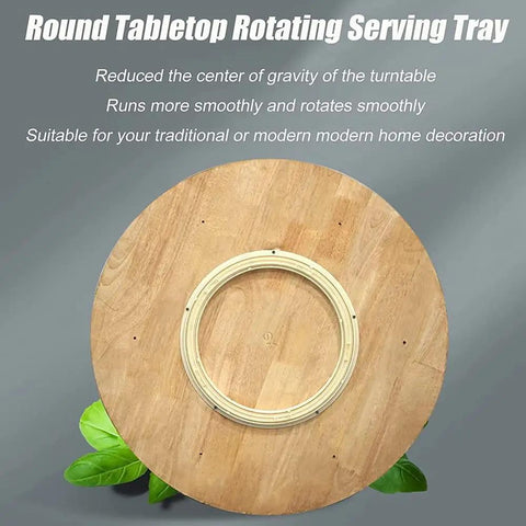 Solid Wood Lazy Susan Turntable For Dining Table And Kitchen Countertop Storage Round Rotating Serving Plate Multiple Size Options