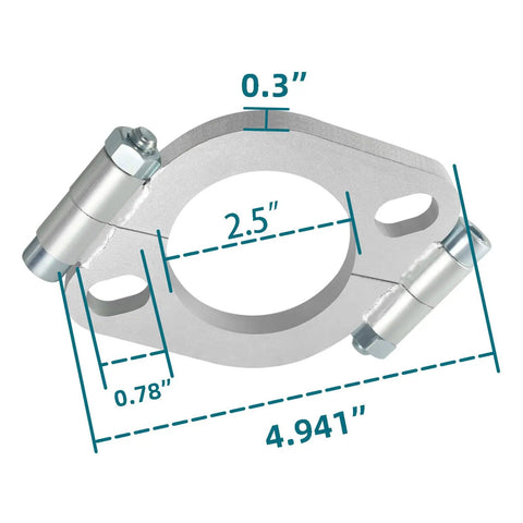 Straight Shot Exhaust Flange Repair Kit For 2.5 Inch Muffler Pipes featuring 2.5in flange, 0.3in thick galvanized carbon steel.