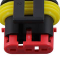Awesome 800 Pc Weather Pack Kit With 1 To 6 Pin Connectors For Auto Marine Wiring Setup Featuring Super Tough Sealed Housings And Premium Brass Contacts To Keep Wiring Connections Safe From Moisture Rust And Dirt Every Single Day No Hassle. 3-pin weather pack connector, black housing with yellow seal and red lock