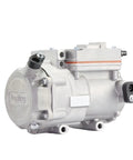 Top Shelf 540V DC Electric Air Conditioning Compressor With Integrated Water Pump For EV Cars Trucks And Buses side view with metal casing.