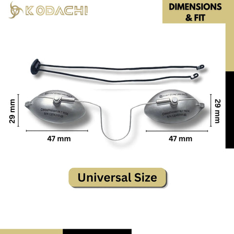 Top Tier Stainless Steel Safety Eyewear With A Snug Adjustable Elastic Head Strap Delivering Heavy Duty Occupational Eye Protection And Kickass Reusable Oval Lens Guarding For Everyday Job Sites dimensions 29 mm by 47 mm.