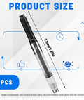 Universal Fountain Pen Ink Converters 20 Pack Screw In Style Smooth Refillable Cartridges For Standard 2.6mm Nibs, 7.3cm design.